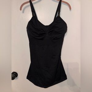 2X Black Shapewear tank top with adjustable clasps #1667